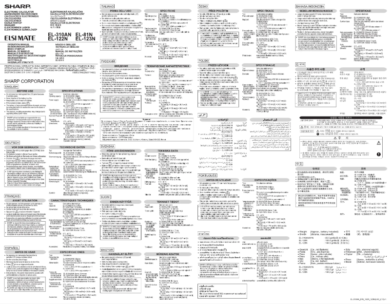 Página nº 1 - Manual de usuario Sharp EL-81N