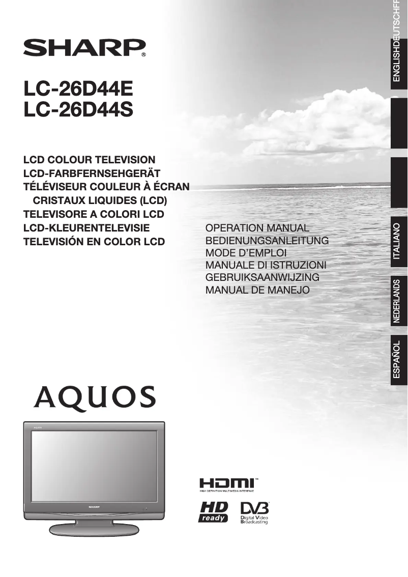 Imagen de la primera página del manual del dispositivo LC-26D44E-GY