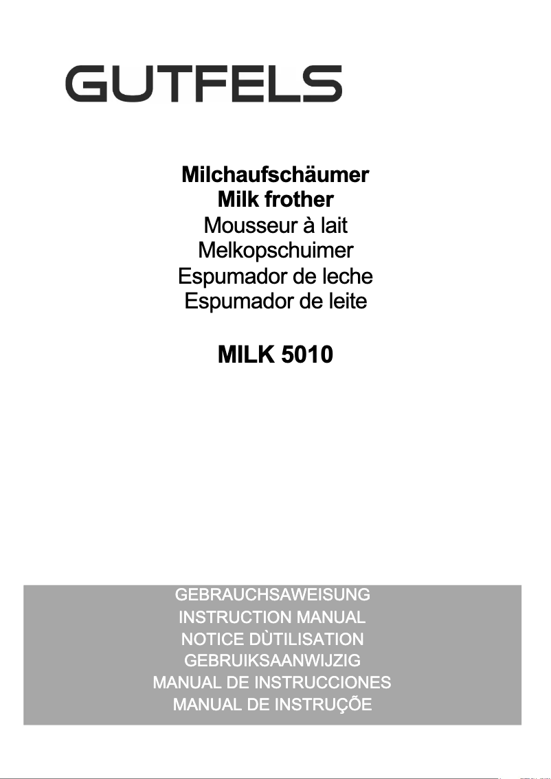 Imagen de la primera página del manual del dispositivo MILK 5010