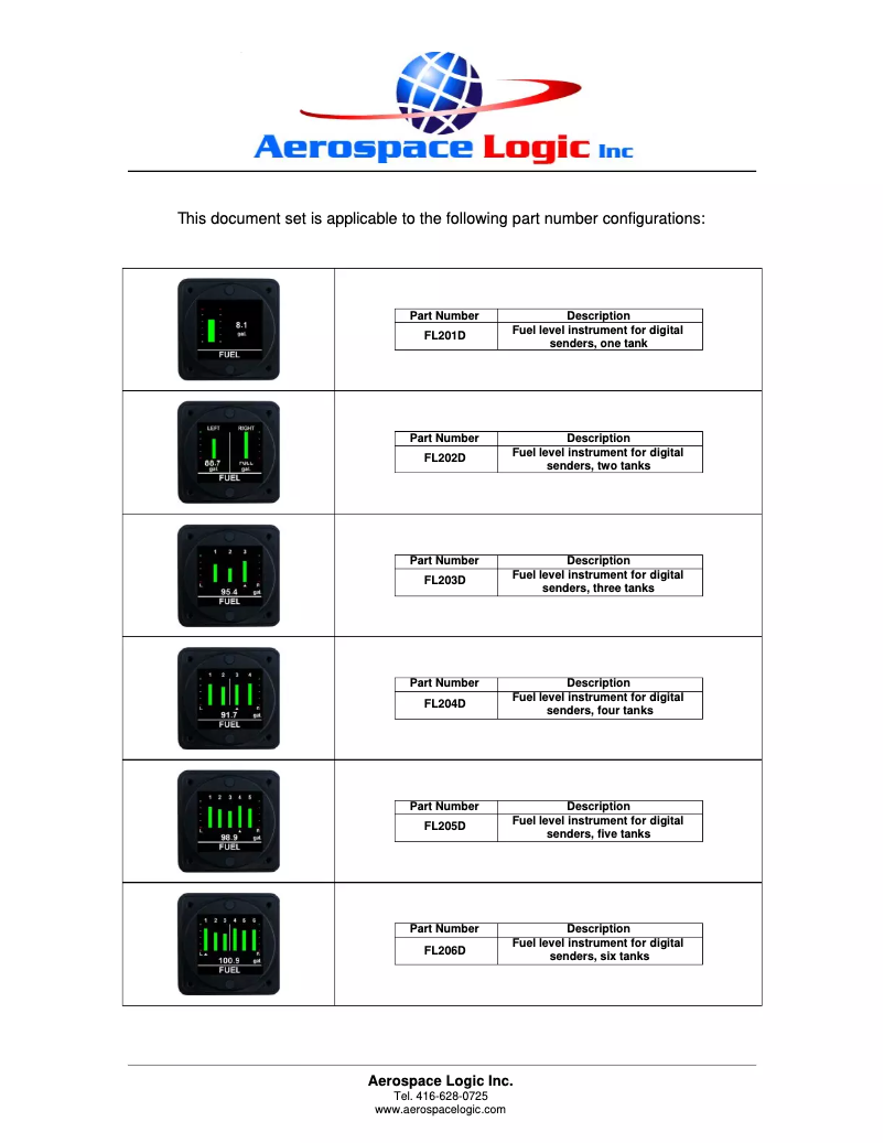 Página 1 del manual Manual de usuario Aerospace Logic FL206