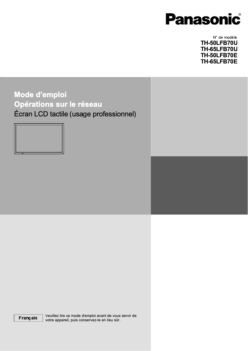 Página nº 1 - Manual de usuario Panasonic TH-50LFB70E