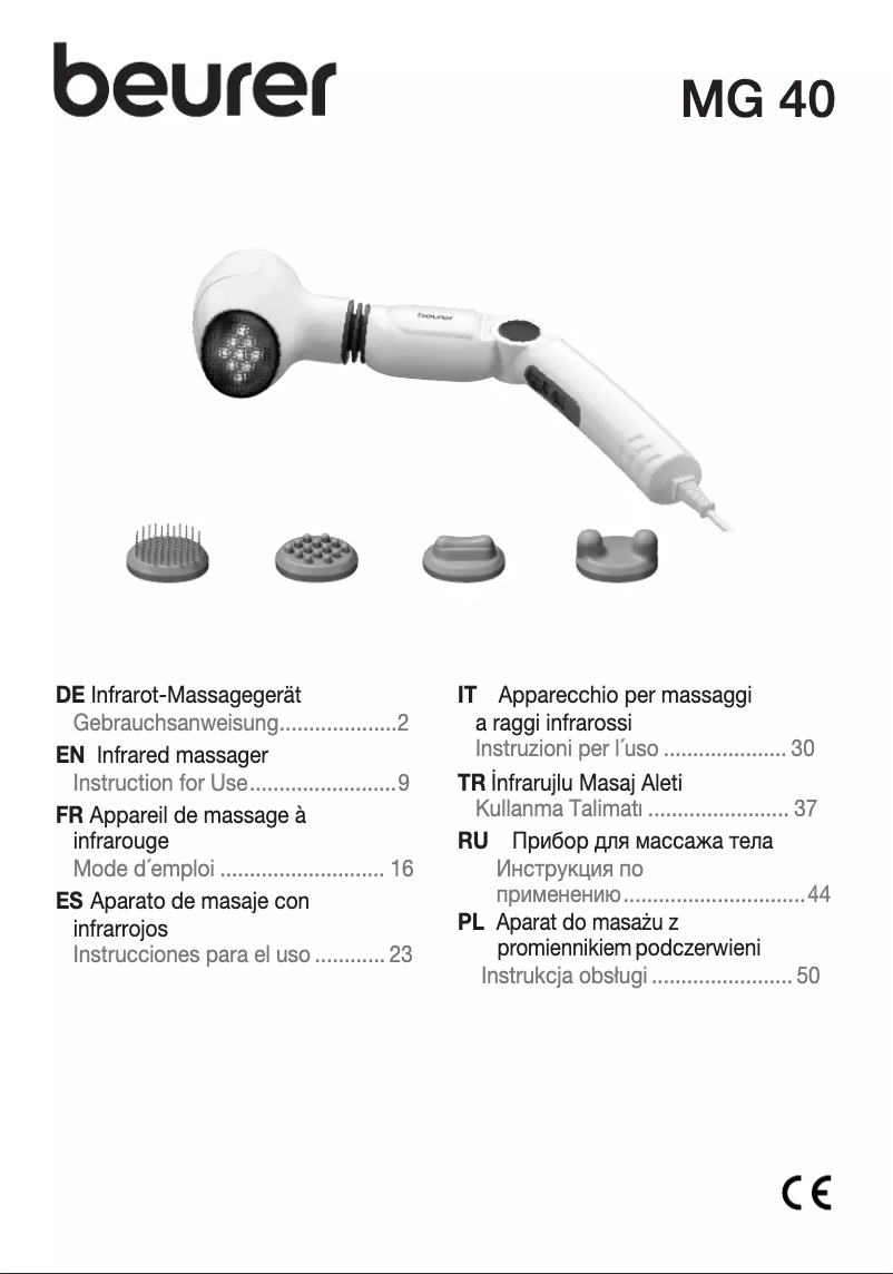 Página 1 del manual Manual de usuario Beurer MG 40