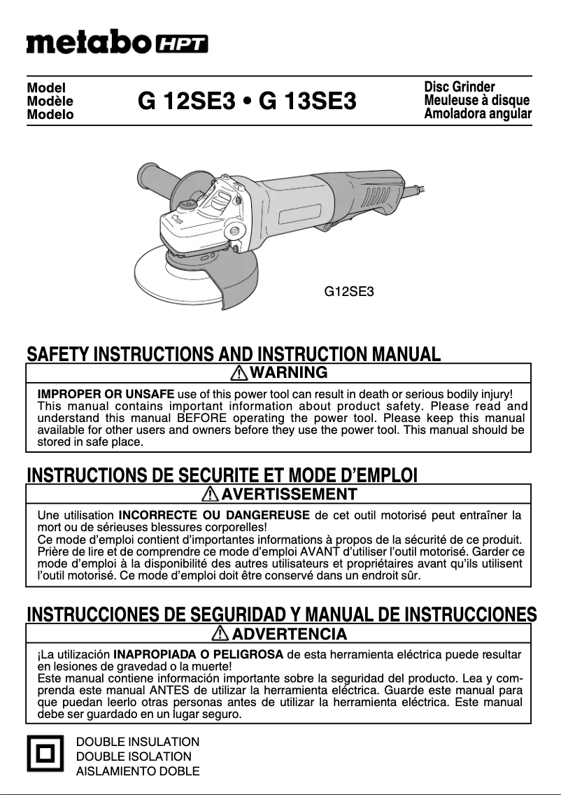 Imagen de la primera página del manual del dispositivo G12SE3