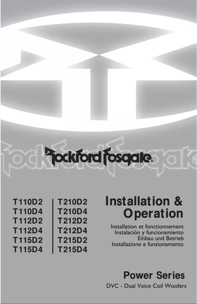 Página 1 del manual Manual de usuario Rockford Fosgate Power T210D2