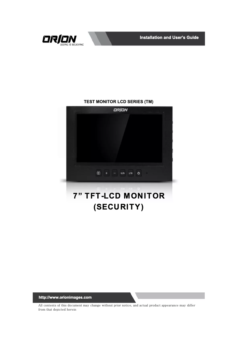 Página nº 1 - Manual de usuario Orion TM7