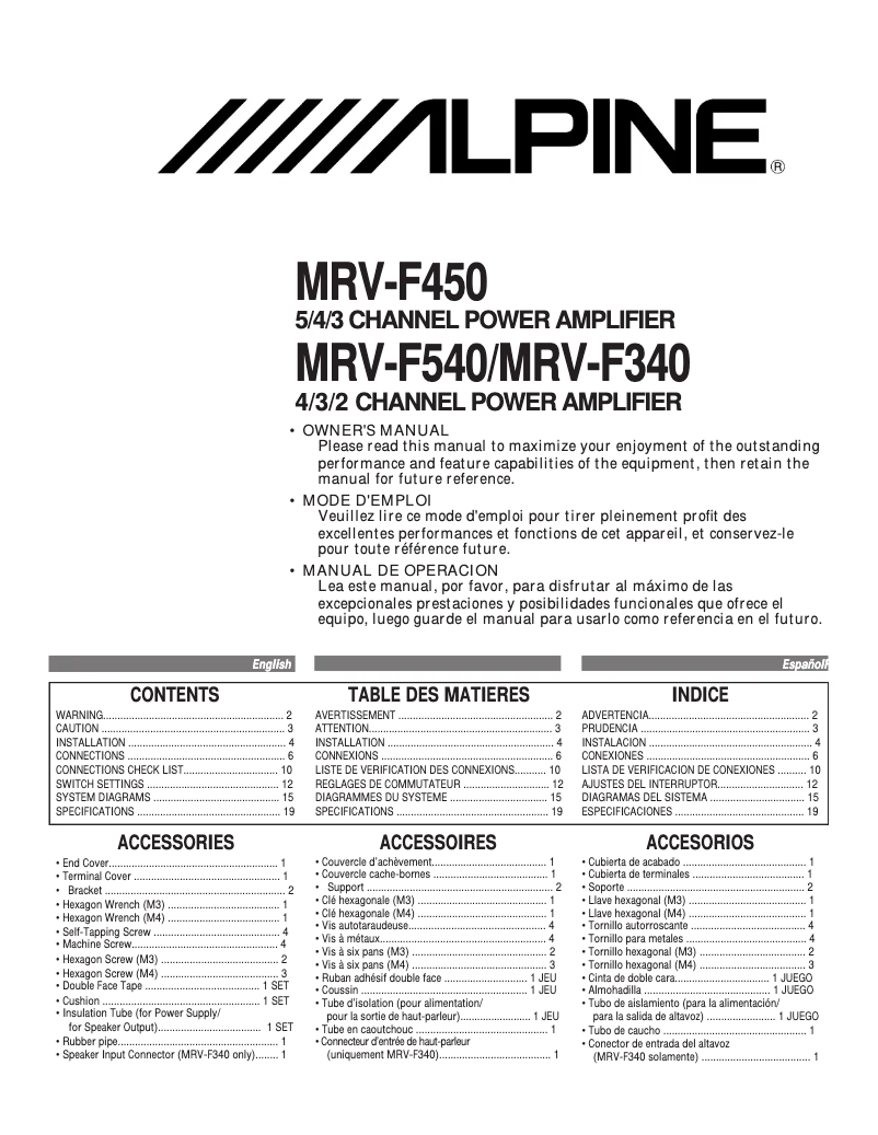 Página 1 del manual Manual de usuario Alpine MRV-F540