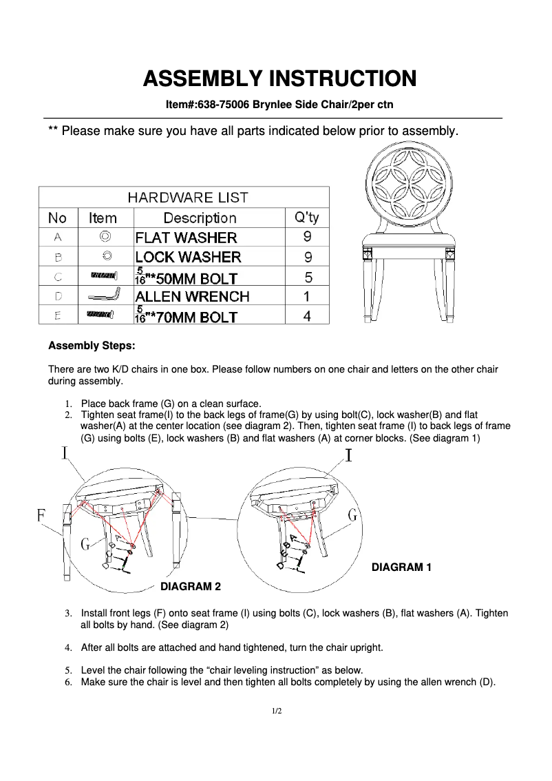 Imagen de la primera página del manual del dispositivo 638-75006