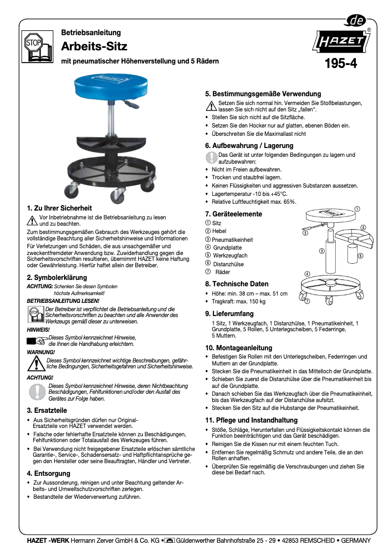 Página nº 1 - Manual de usuario Hazet 195-4