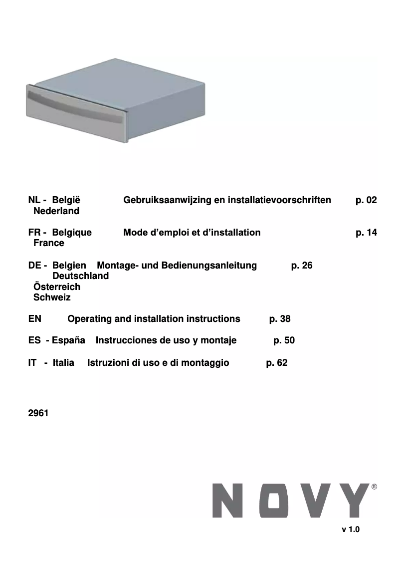 Página 1 del manual Manual de usuario Novy 2961