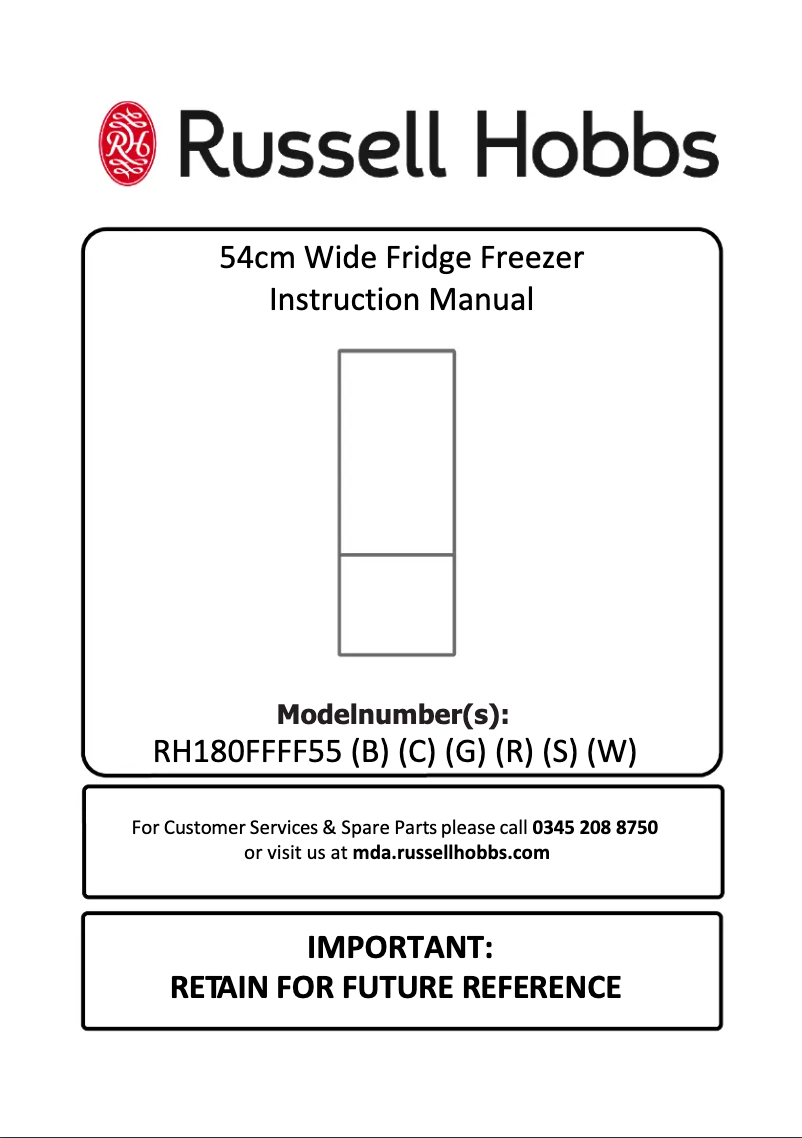Página 1 del manual Manual de usuario Russell Hobbs RH180FFFF55DS