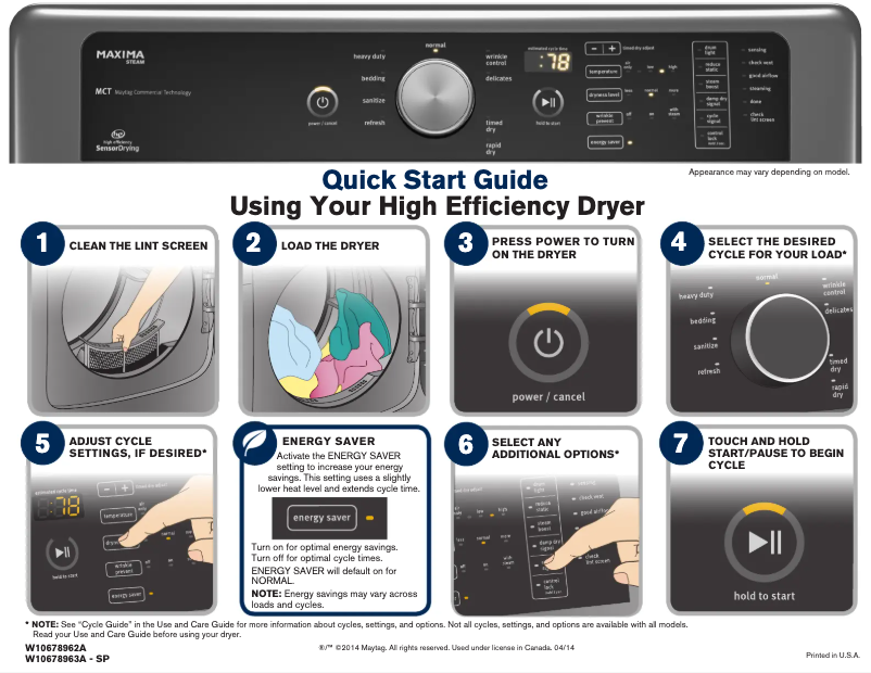 Página 1 del manual Instrucciones / montaje Maytag MED5100DW