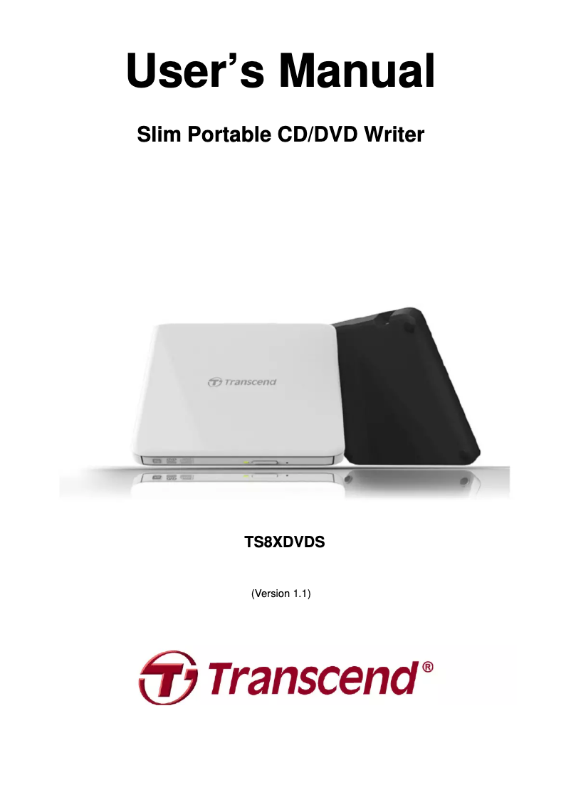 Página 1 del manual Manual de usuario Transcend TS8XDVDS