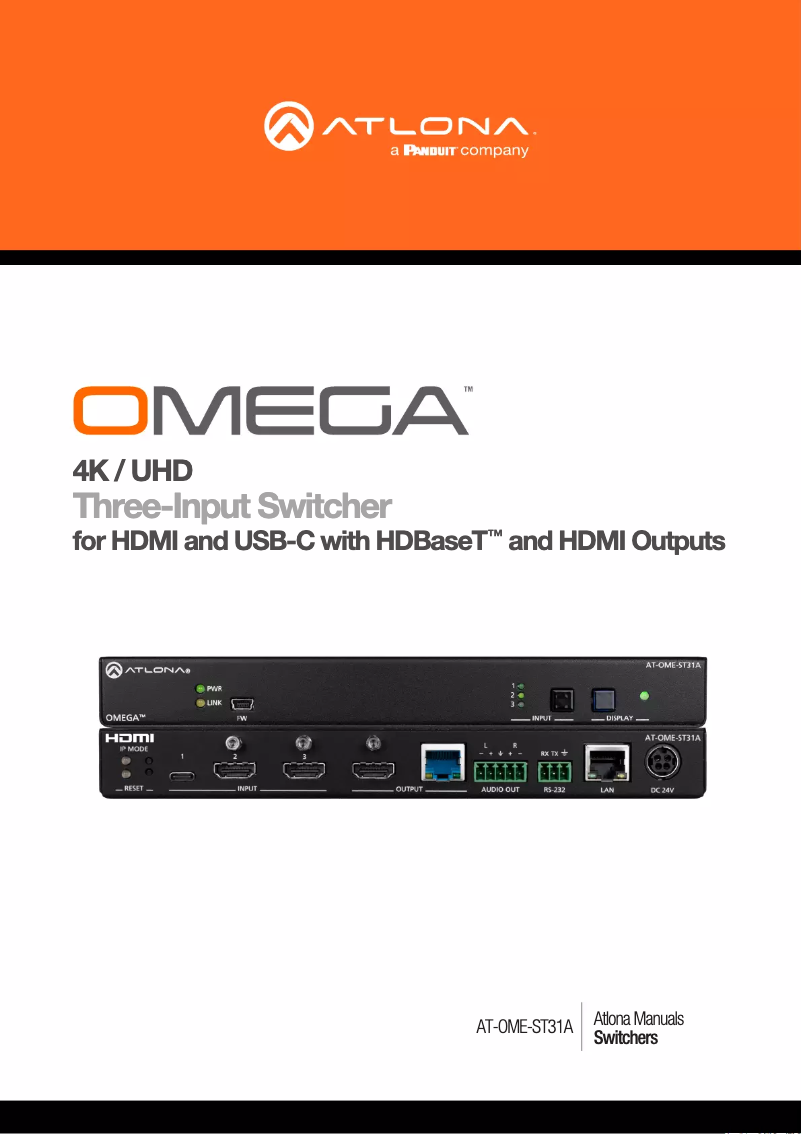 Imagen de la primera página del manual del dispositivo AT-OME-ST31A