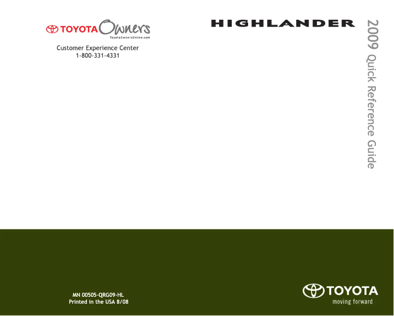 Página 1 del manual Manual de usuario Toyota Highlander (2009)