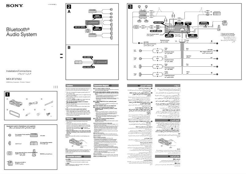 Imagen de la primera página del manual del dispositivo MEX-BT3750U