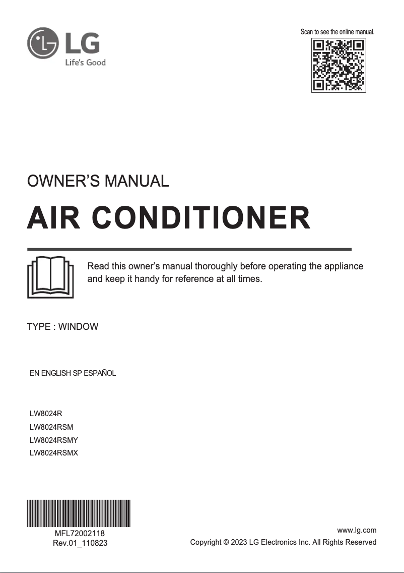 Página 1 del manual Manual de usuario LG LW8024RD