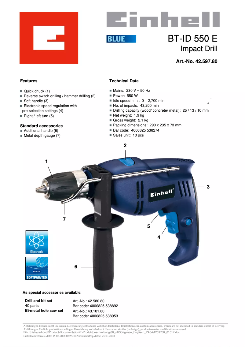 Imagen de la primera página del manual del dispositivo BT-ID 550 E