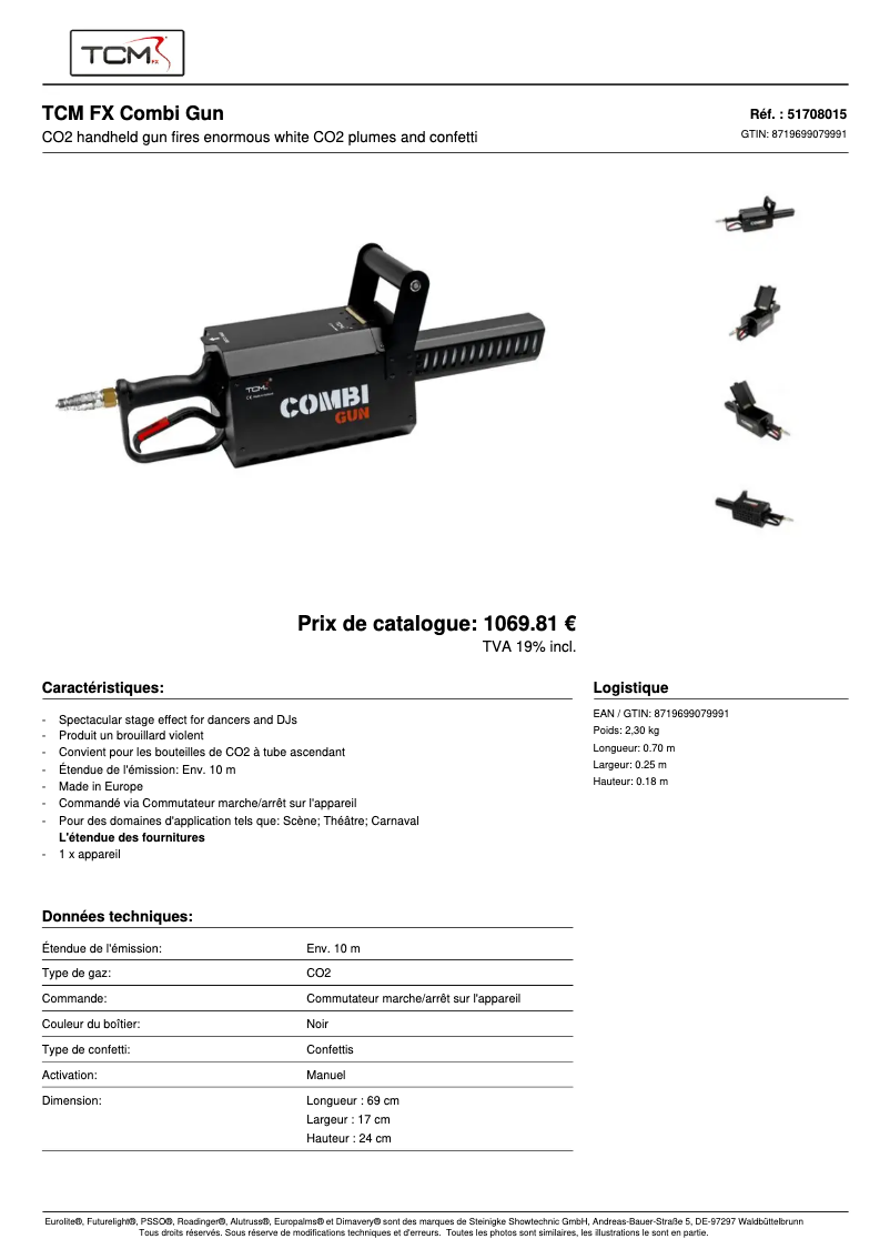 Imagen de la primera página del manual del dispositivo Combi Gun TCM500