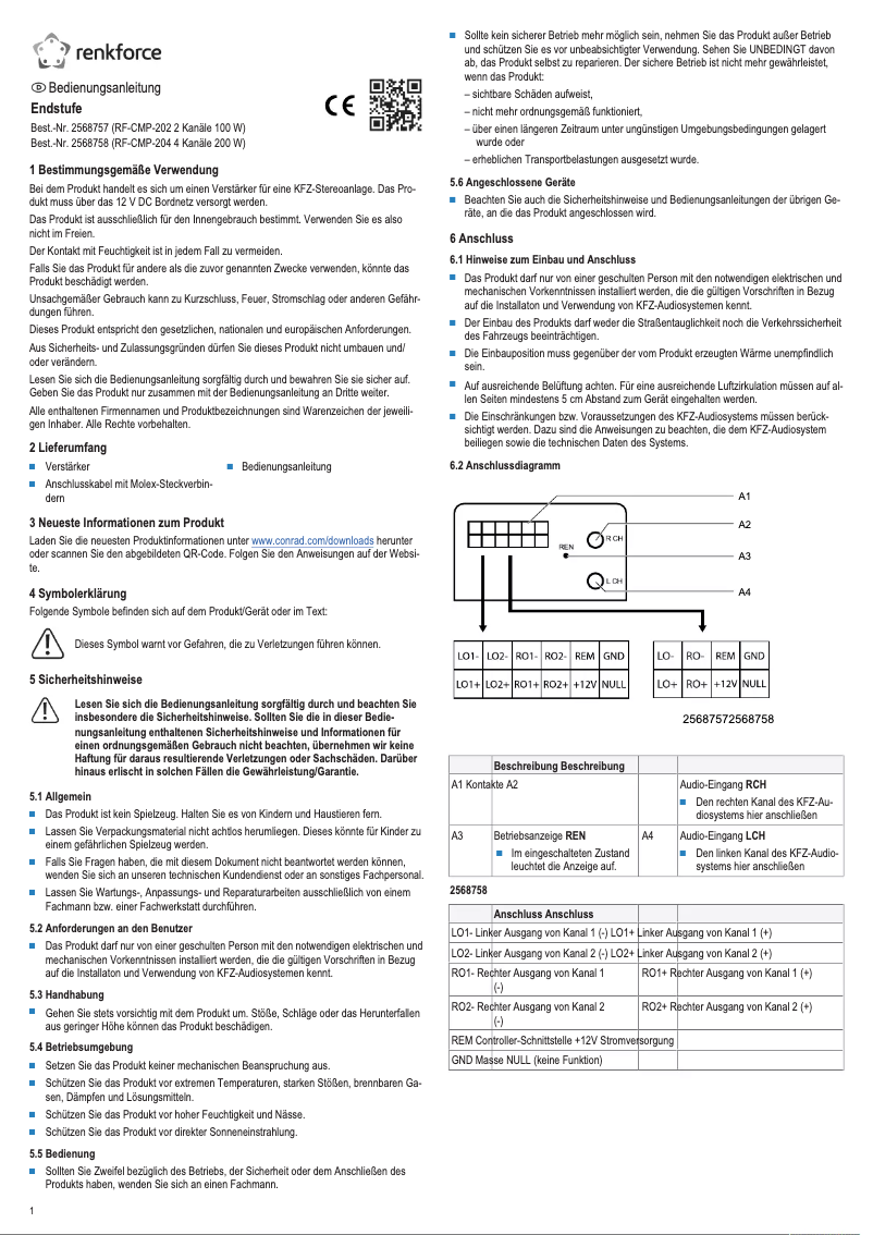 Imagen de la primera página del manual del dispositivo RF-CMP-202
