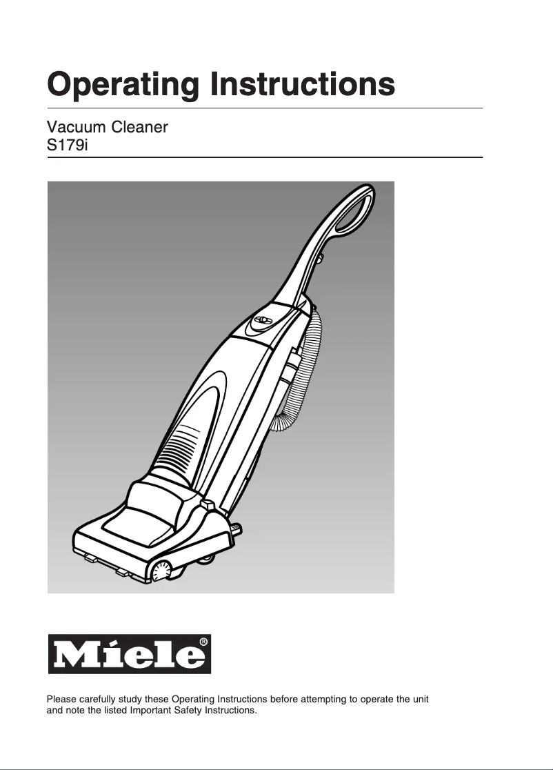 Página 1 del manual Manual de usuario Miele S179