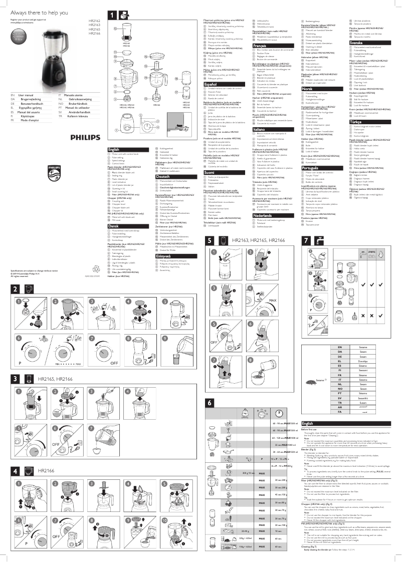 Imagen de la primera página del manual del dispositivo Viva Collection HR2162