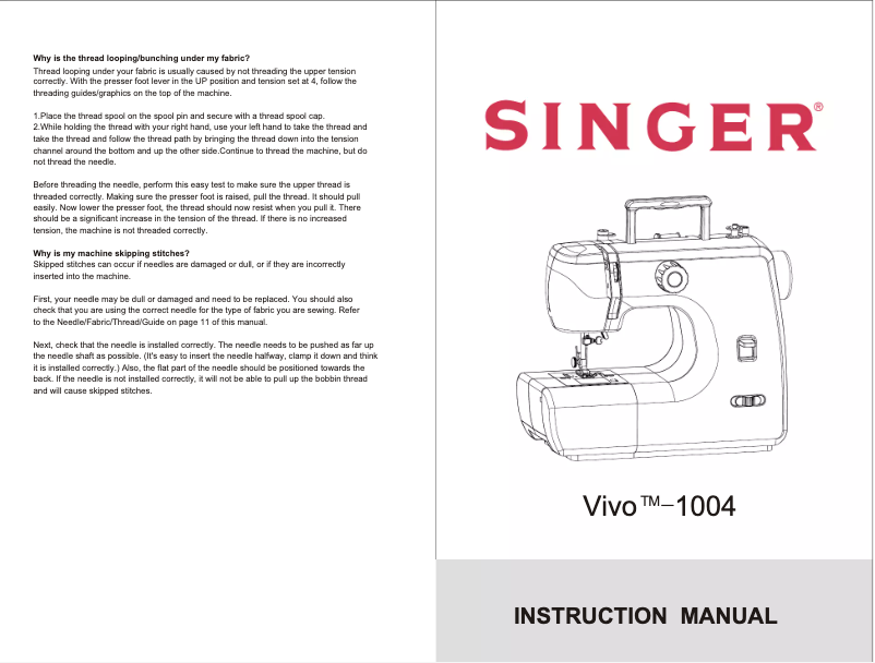 Página 1 del manual Manual de usuario Singer 1004 VIVO