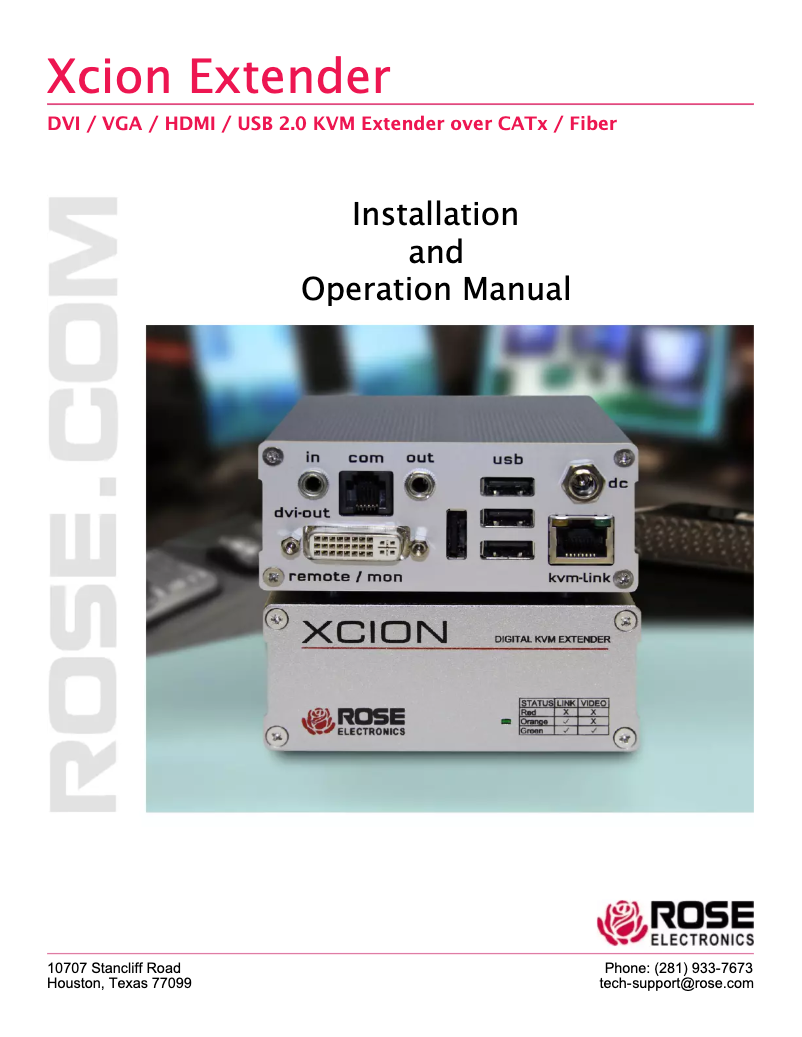 Página 1 del manual Manual de usuario Rose XCK-2DTXUH1H