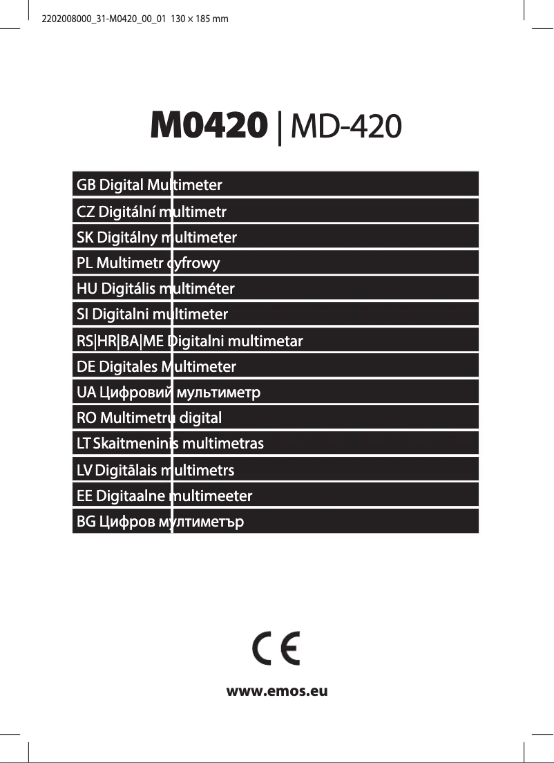 Imagen de la primera página del manual del dispositivo MD-420