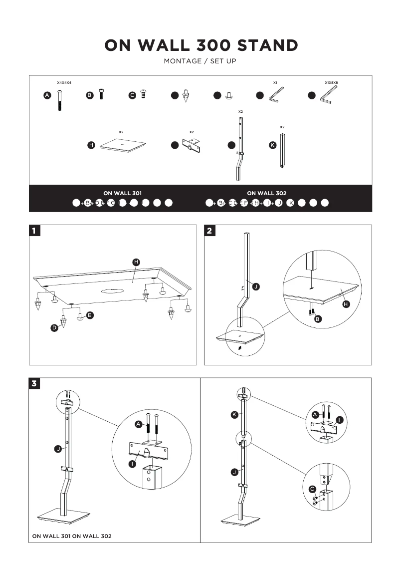 Imagen de la primera página del manual del dispositivo On Wall 302 Stand