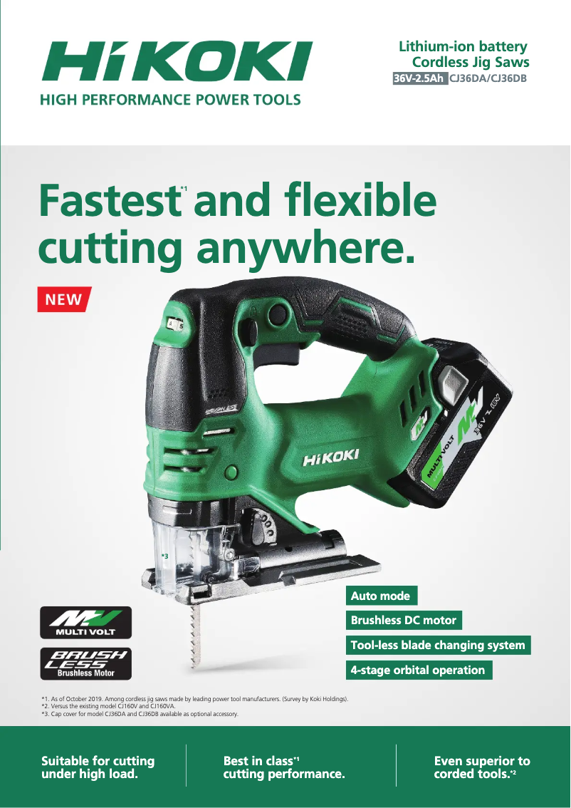 Página 1 del manual Folleto HiKOKI CJ36DA