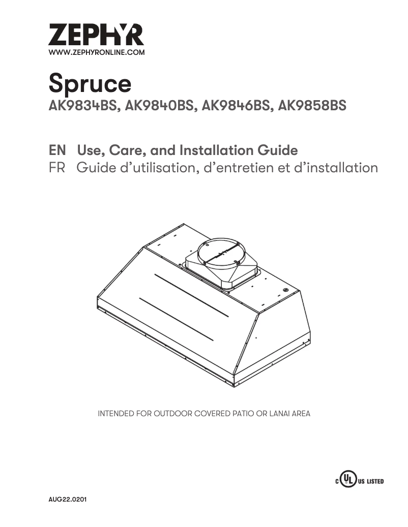 Imagen de la primera página del manual del dispositivo Spruce AK9840BS
