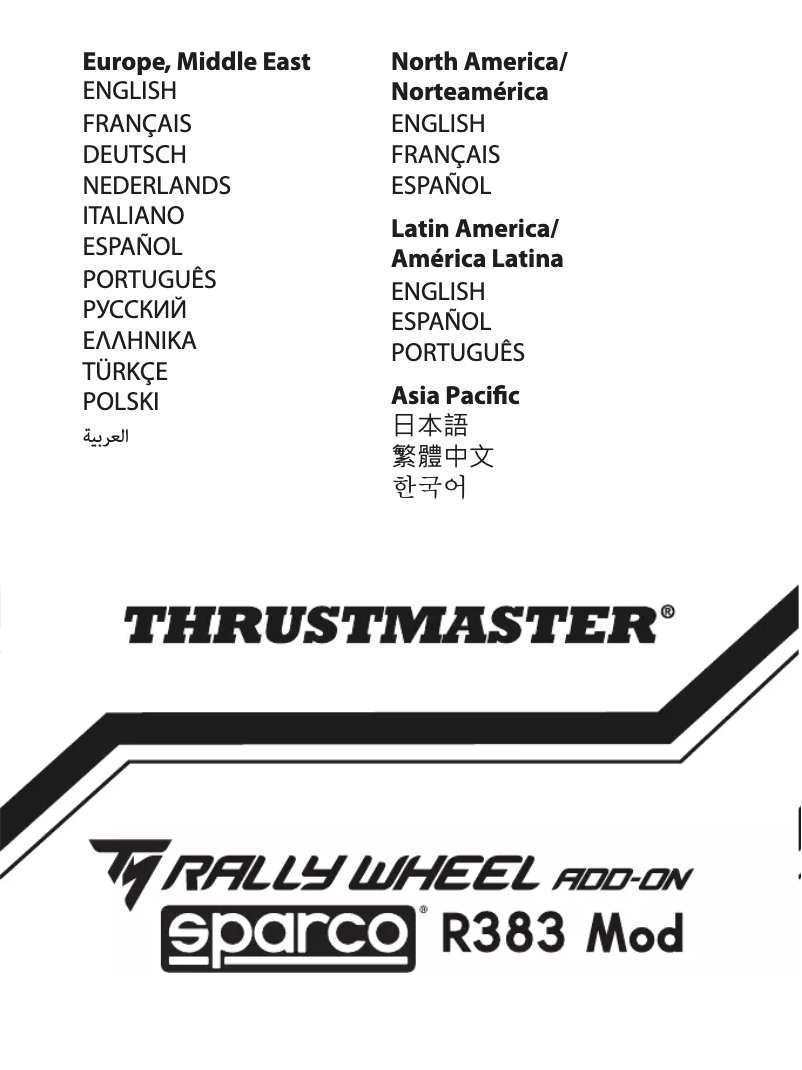 Página nº 1 - Manual de usuario Thrustmaster TM Rally Wheel Sparco R383 Mod