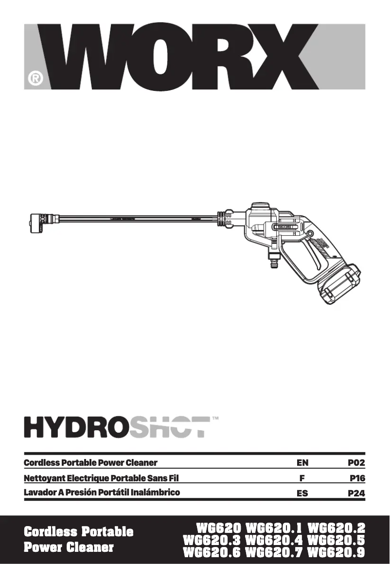 Imagen de la primera página del manual del dispositivo HydroShot WG620.5