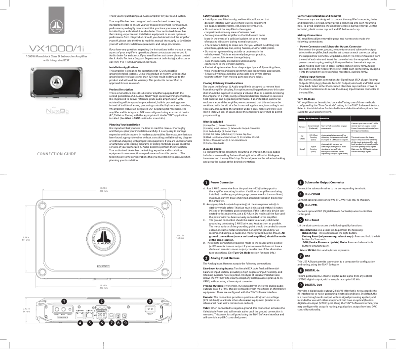 Imagen de la primera página del manual del dispositivo VX1000/1i
