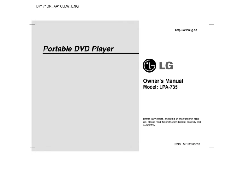 Imagen de la primera página del manual del dispositivo DP171BN
