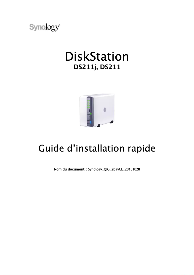 Imagen de la primera página del manual del dispositivo DiskStation DS211j