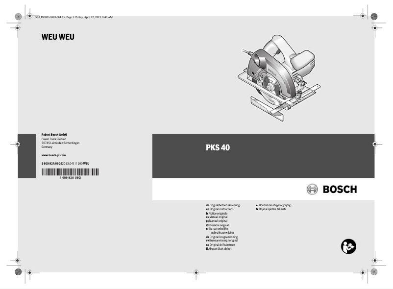 Imagen de la primera página del manual del dispositivo PKS 40