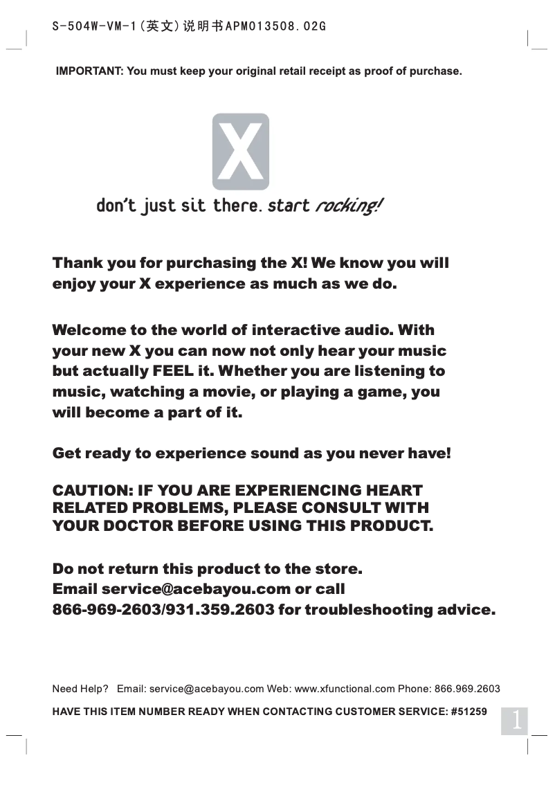 Página nº 1 - Manual de usuario X Rocker Pro H3