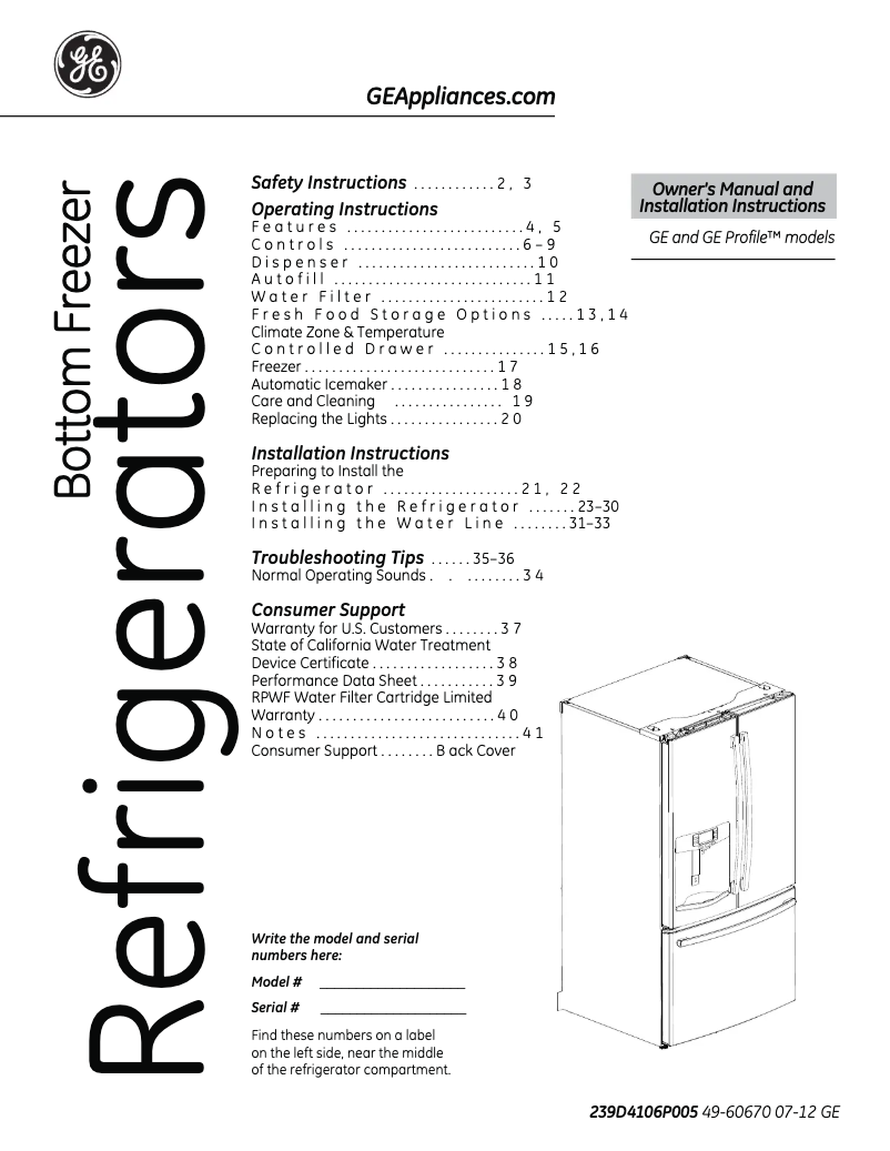 Imagen de la primera página del manual del dispositivo PFSF5NFZCC