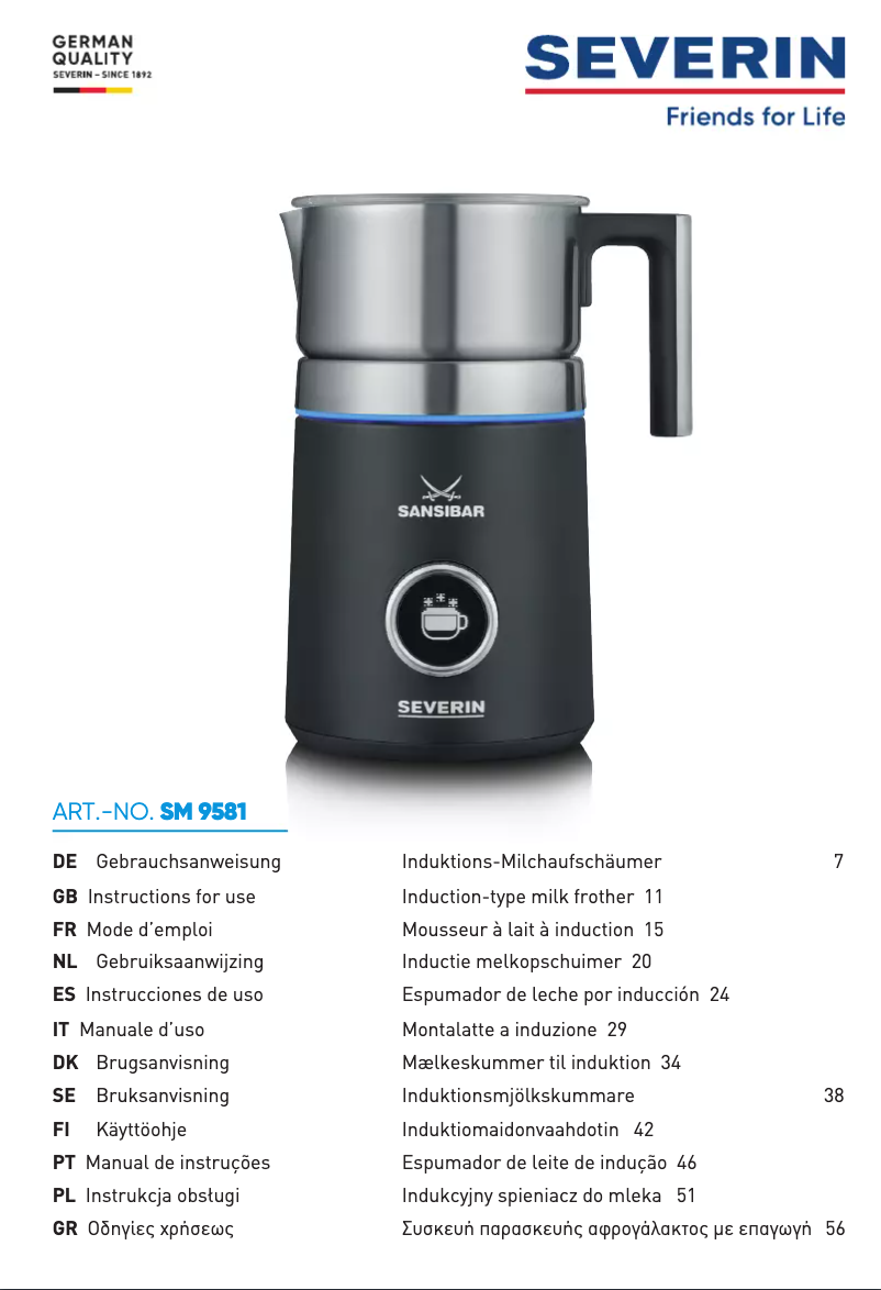 Imagen de la primera página del manual del dispositivo SM 9581