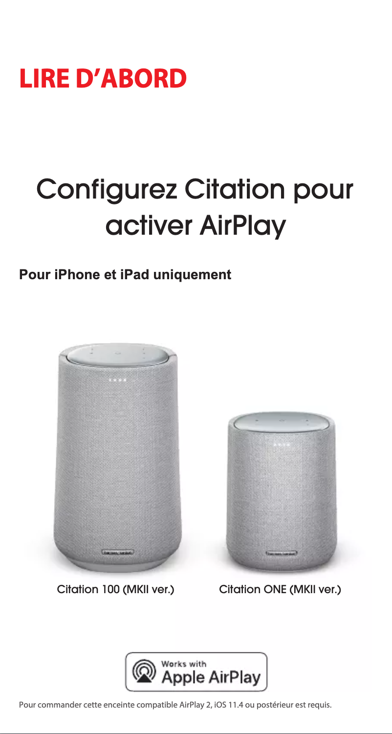 Página nº 1 - Manual de usuario Harman Kardon Citation 100