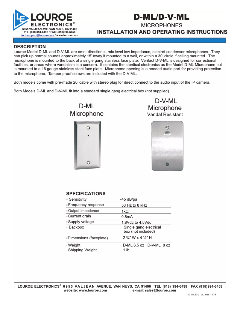 Imagen de la primera página del manual del dispositivo D-ML