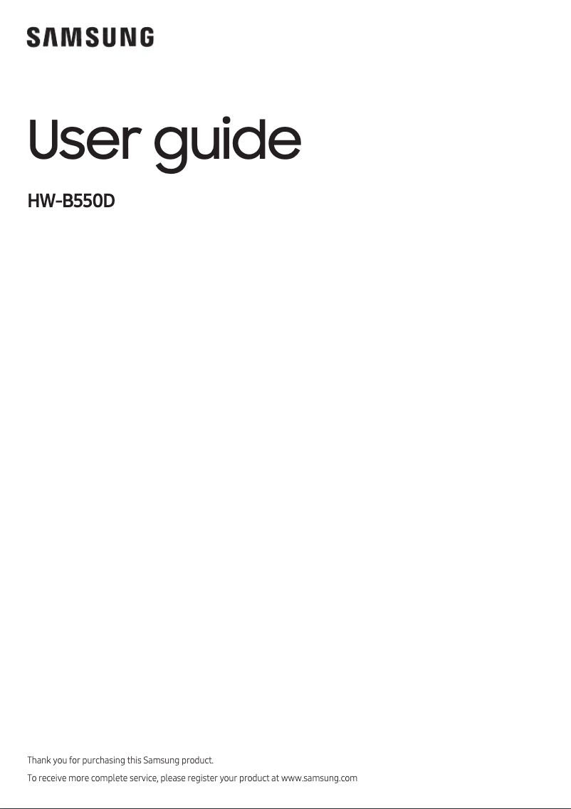 Imagen de la primera página del manual del dispositivo HW-B550D