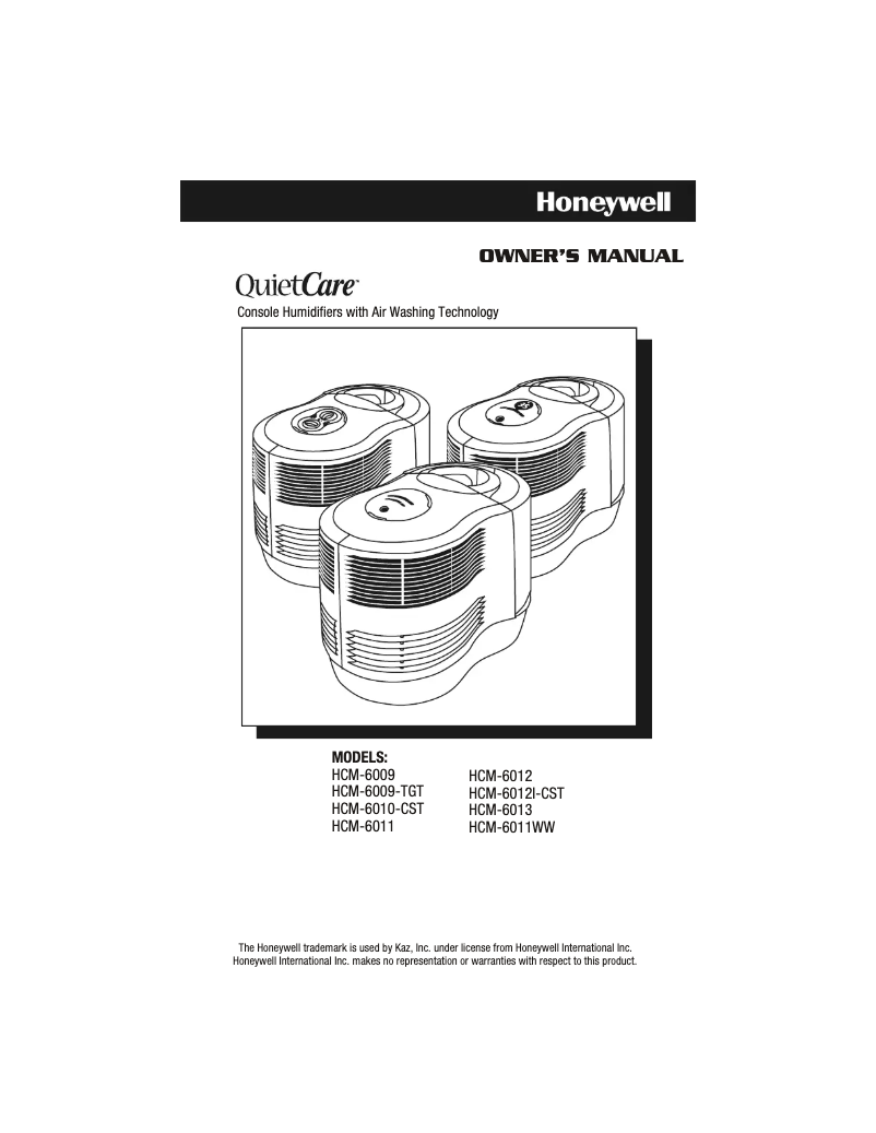 Página 1 del manual Manual de usuario Honeywell QuietCare HCM-6009