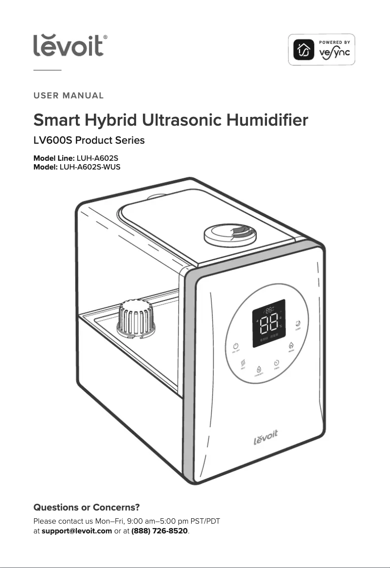 Imagen de la primera página del manual del dispositivo LV600S