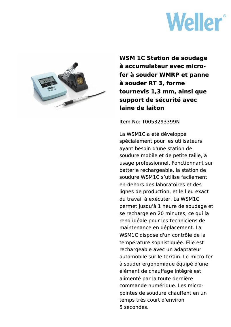Imagen de la primera página del manual del dispositivo WSM 1C