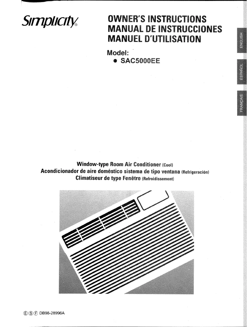 Imagen de la primera página del manual del dispositivo SAC5000EE