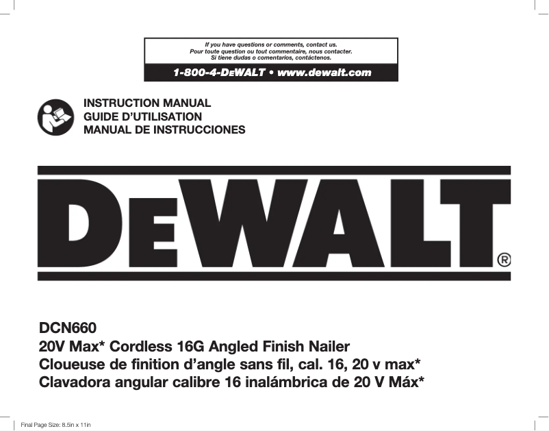 Página 1 del manual Manual de uso y mantenimiento DeWalt DCN660