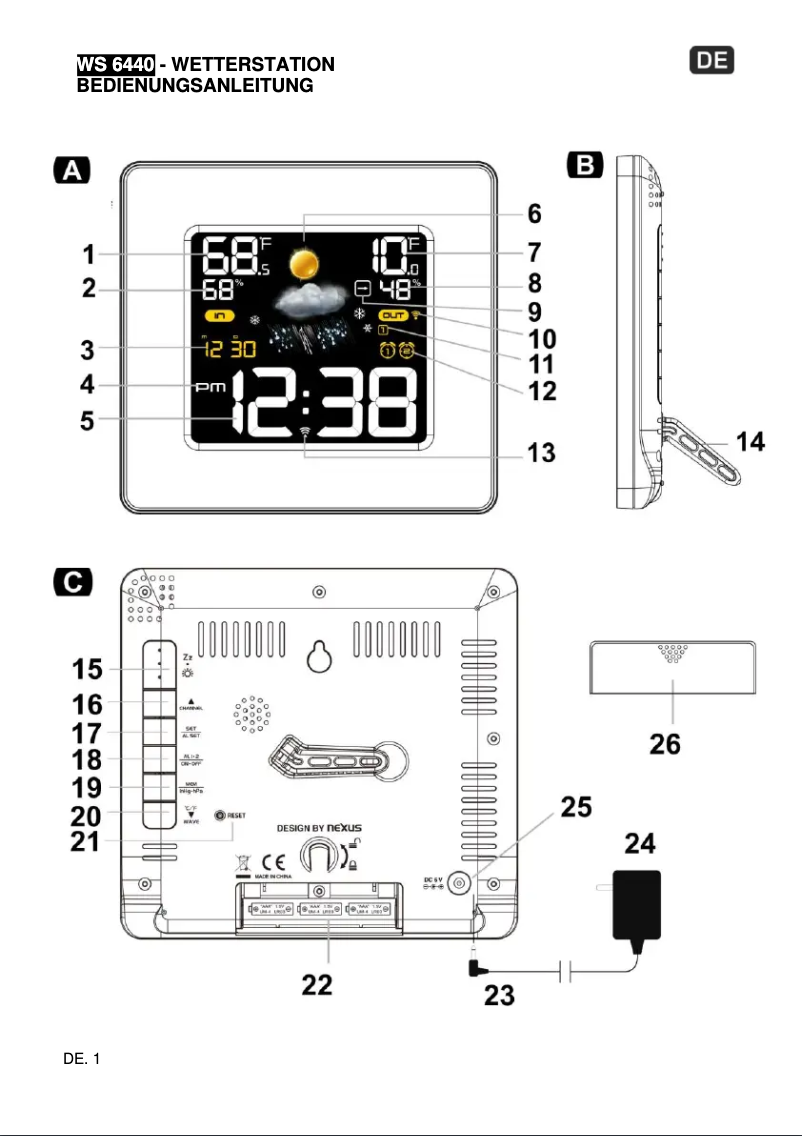 Imagen de la primera página del manual del dispositivo WS 6440
