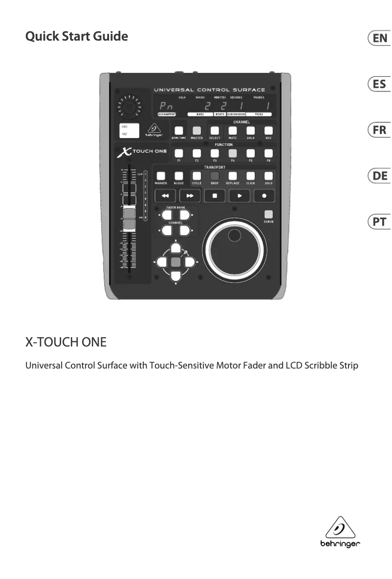 Página 1 del manual Manual de usuario Behringer X-Touch